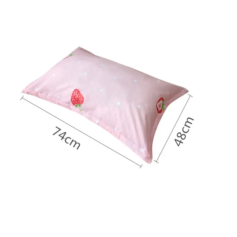 2pcs/lot Breathable Baby Pillowcase Strawberry Printed Infant Pillow Cover 74x48cm Cotton Toddler Pillow Case Baby Room Decor