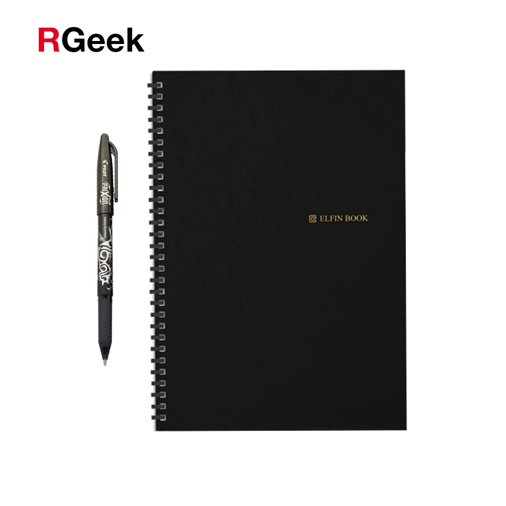 

Elfinbook 2.0 Microwave Erasable Notebook Paper Reusable Smart Wirebound Notebook Cloud Storage Flash Storage, App Connection