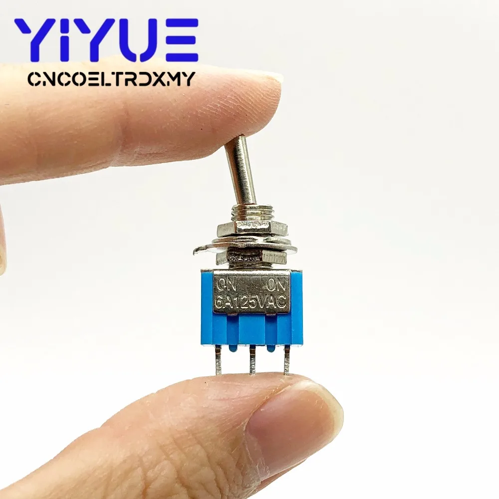 5Pcslot Miniature Toggle Switch MTS-102 SPDT 6A 125VAC3A 250VAC Mini Switch Lever Switch 3 Pin ONON High quality (3)