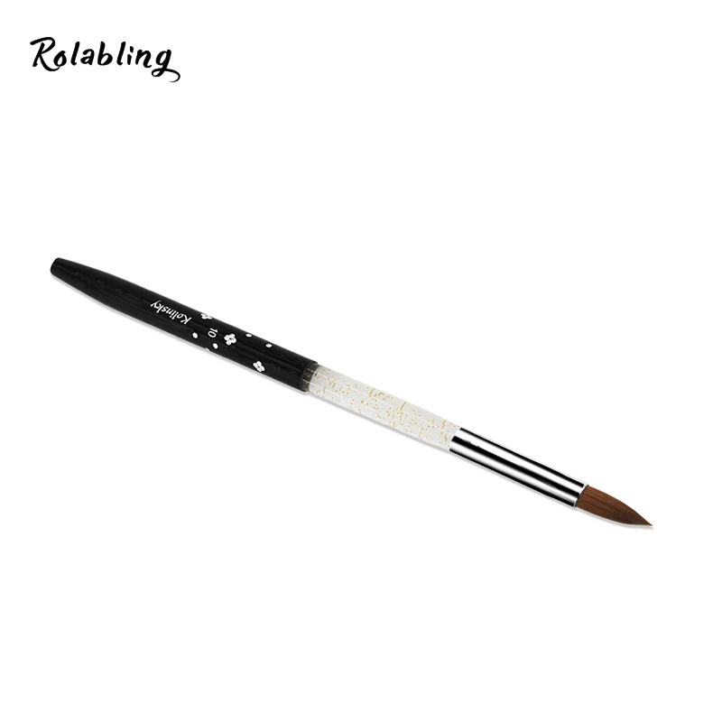 Rolabling 10 black Kolinsky Sable Brush Professional nail art tool