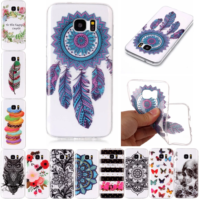 For Samsung Galaxy S7 Edge Case Soft Silicone TPU Cover for S6 Transparent Painted S5 S 6 7 |