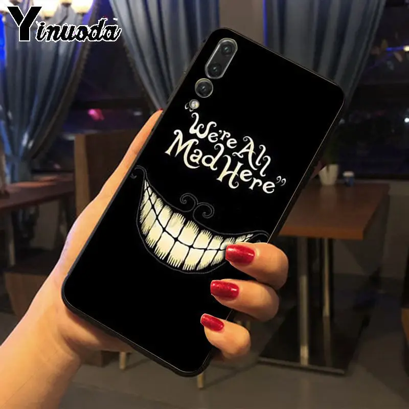 Yinuoda Алиса в стране чудес чехол черный мягкий для телефона huawei p20 pro p20lite mate10pro nova 3i