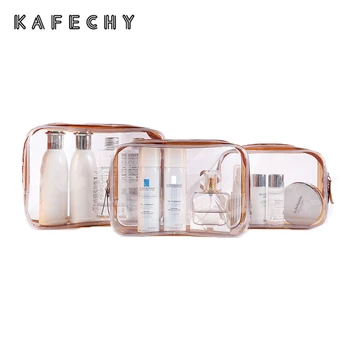 

3PCS/SET Fashion Clear Cosmetic Bags PVC Toiletry Bags Travel Makeup Organizer Necessary Beauty Case Make Up Bag Bath Wash Bags