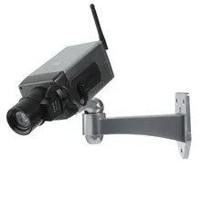 Hot Sale Safely Dummy Fake LED Flashing Security Camera CCTV Surveillance Imitation Surveillance Camera Sliver