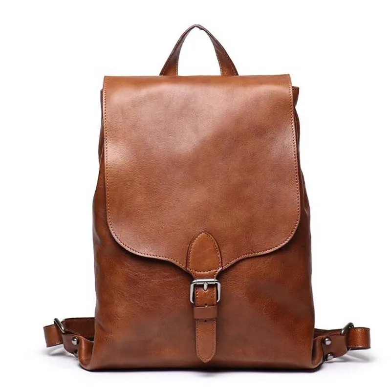 

New Unisex Leather Backpack Cool Design Laptop Natural Skin Travel Backpack Fashion Office School Generic Backpack for Men Woman