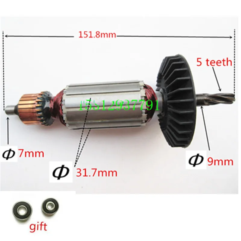 Teeth Ac V Armature Engine Motor Rotor Replacement For Makita My XXX