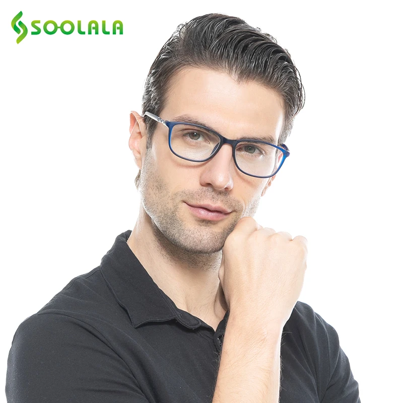 Очки для чтения SOOLALA TR90 оверсайз женские и мужские очки в полной оправе с