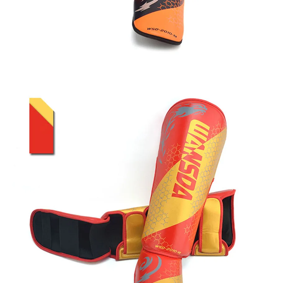 Детские/Молодежные/взрослые ММА Боксерские щитки для кикбоксинга оборудование для поддержки лодыжки каратэ защитные Sanda Муай Тай леггинсы