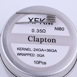 10 шт./кор. A-touch XFKM NI80 Сплавленный Clapton DIY катушки нагревательный провод для электронных сигарет Vape Танк 17 типов преднамотанные койлы