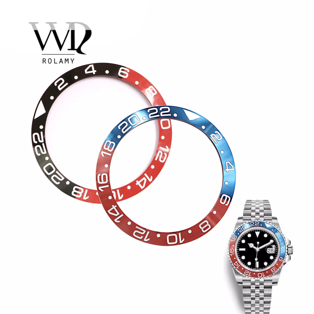 

Rolamy TOP Wholesale Repair Tools GRADE Black/Blue Red Replacement Ceramic Bezel Insert For Watch GMT-Master II 116710B Batman