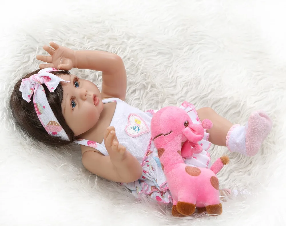 NPK 47 см кукла для новорожденных bebe девочек из кожи загара силиконовая игрушка