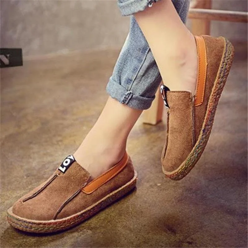 

Masorini Women Flats Flock Spring Autumn Slip On Womens Loafers 2019 New Trend Comfortable Round Toe Lady Shoes Women W-510-2