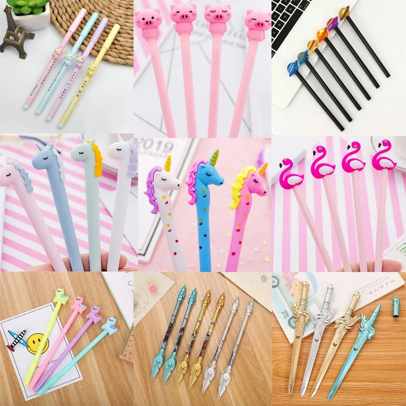 

1pc Star Unicorn Gel Pen Cartoon Unicorn Office School Supplies Black Ink Signature Pen Kawaii Planet Exam Pen Korean Stationery