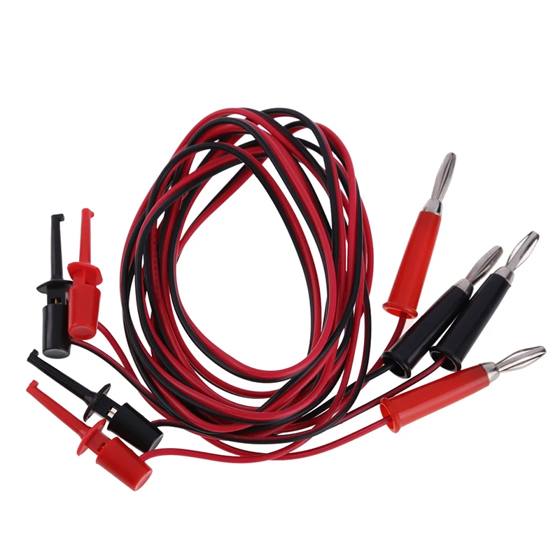 

Pro Electrical Connectors Cable 1 Pair Banana Plug to Copper Single Test Hook Clip Cable Lead Wire 100cm HR
