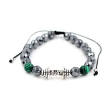 Faitheasy натуральная секция черная железная руда жемчужная гантель штанга плетение кистями браслеты с орнаментами