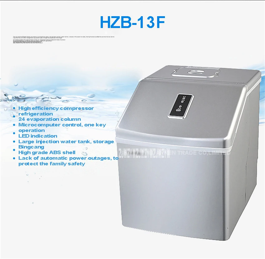 1 шт. HZB-13F 13kgs/24 ч Портативный автоматический льдогенератор, бытовые ice cube сделать машина для домашнего использования, бар, кафе