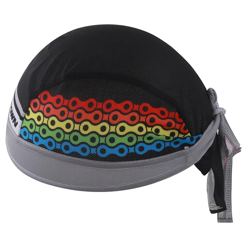 Cycling Cap Men Black Color Bike Chain Pattern Anti sweat Breathable