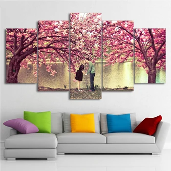 

5D Diamond Painting Cherry flower & lover Diy Diamond Embroidery Square/round Mosaic Pasted Cross Stitch Craft Needlework DK021