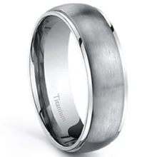 7 мм высокополированное/матовое титановое обручальное кольцо с желобками для мужчин ювелирные изделия(размеры от 7 до 11,5) Ti009RM