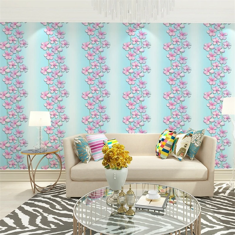 

beibehang Fashion garden pink petals wallpaper living room clothing store beauty salon restaurant tea shop simple rattan wall