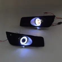 Fog font b Lamp b font Assembly LED Day Light COB Angel Eyes Foglight Daytime Running