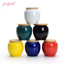 JIA-GUI LUO контейнеры для чая с бамбуковой крышкой хранение чая Подарочная коробка Керамические банок портативный чайный аксессуар 6 цветов стили D051