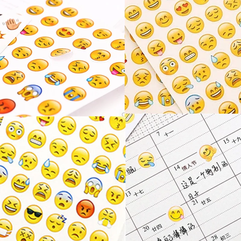 Emoji Smile Face Diary Stickers Posted It Kawaii Planner Memo Scrapbooking Sticker Stationery Child Toy Stickers