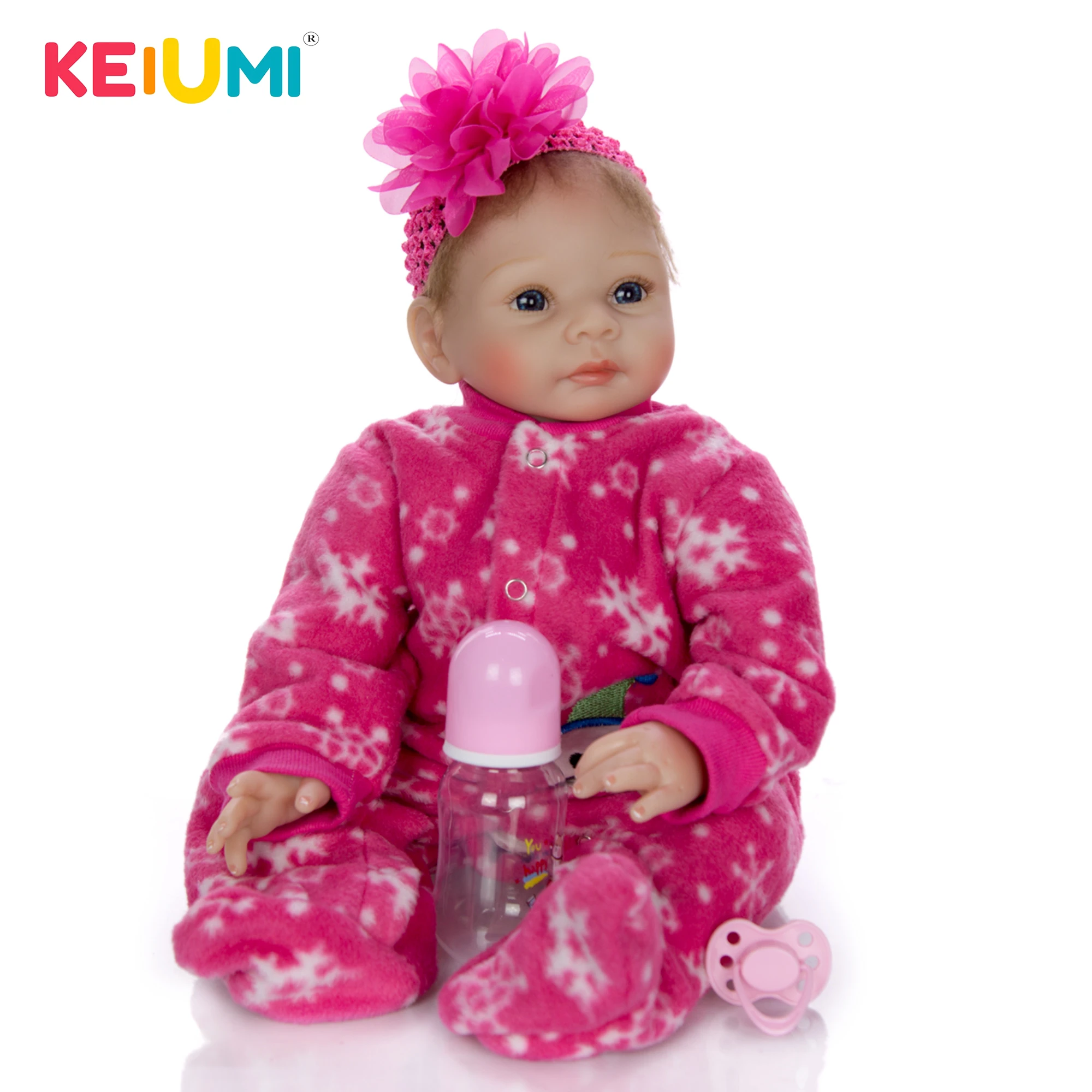 

Realistic 55 cm Reborn Baby Girl Soft Silicone Vinyl Newborn Dolls Princess 22'' Reborn Toy Doll Cloth Body Kids Fashion Gifts