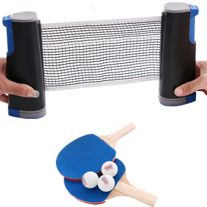 قابل للسحب تنس الطاولة صافي المحمولة صافي عدة كرات التنس بينغ بونغ الكرة مضرب قوي شبكة صافي في الهواء الطلق داخلي المضرب