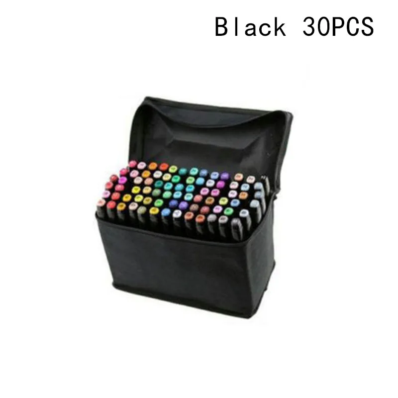Black-30pcs Artist Dual Head Sketch Touch маркеры для Манга маркер школы Рисование ремесла комплект - Цвет: Black-30pcs
