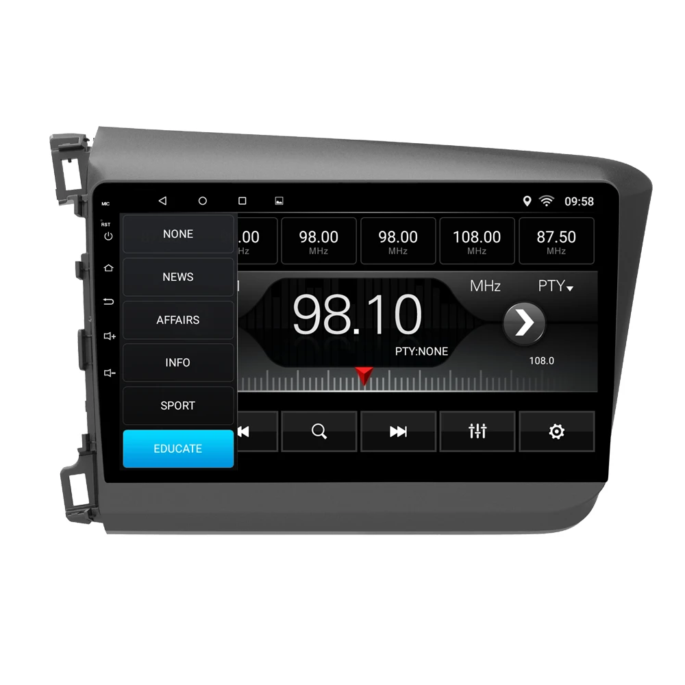 Sale Car Multimedia player 1 Din Android 7.1 Car DVD For Honda Civic 2012-2015 9" 2G/16G touch screen Car Radio GPS 6