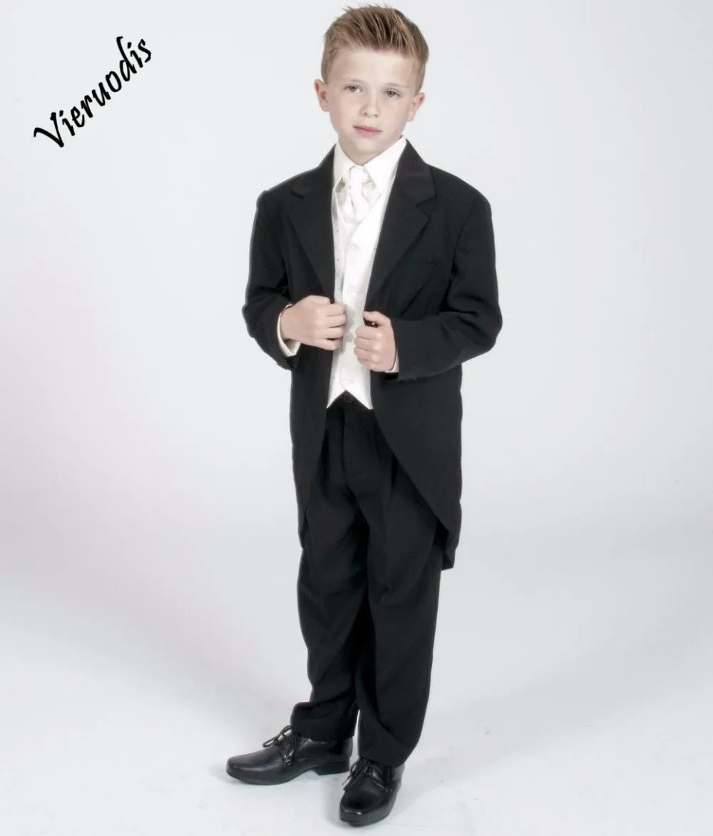 

Boys 3 pcs suits Tailcoat Morning Suit Black Cream Wedding Christening Pageboy formal