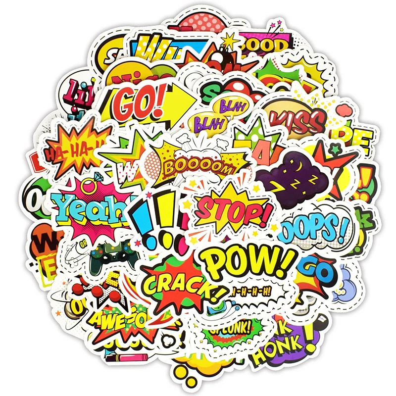 

50pcs Pop Style Text Sticker Toys for Children Creative Buzzword LOL Stickers Gadgets Gift to DIY Scrapbook Laptop Suitcase F5