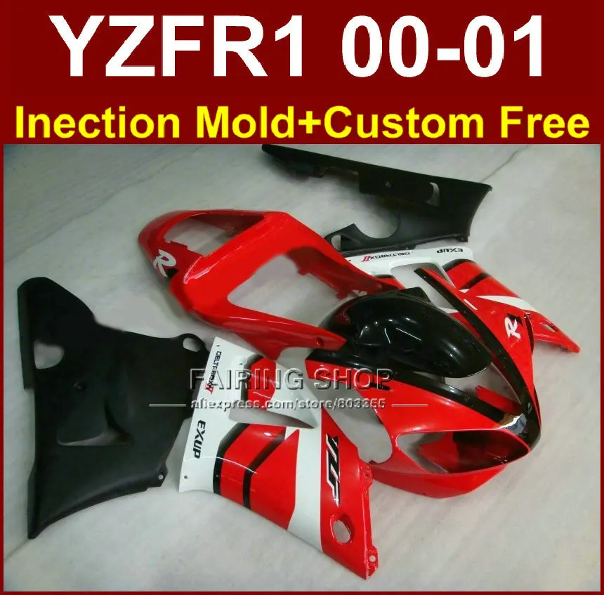 Customize EXUP bodyworks for YAMAHA fairings YZFR1 2000 2001 yzf 1000 YZF R1 00 01 ABS plastic red black body parts+7gifts | Автомобили и