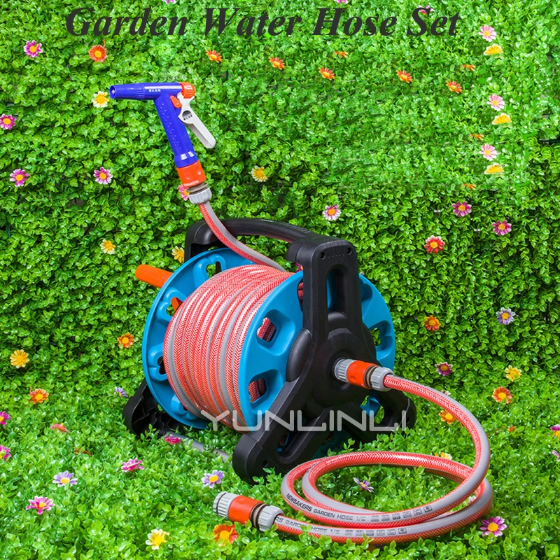 

10-20m Portable Hoses Garden Tools Set Water Pipe Storage Car Washer Pipe With Spray Gun & Storage Holder Tool Kit ks-2015HT