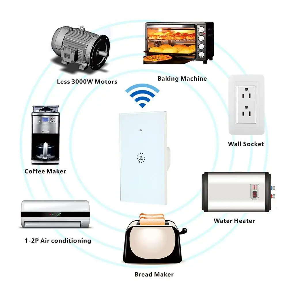Teekar US Standard WiFi Boiler Water Heater Switch 4400W Ewelink App Remote Control Timer Voice Control Google Home Alexa White