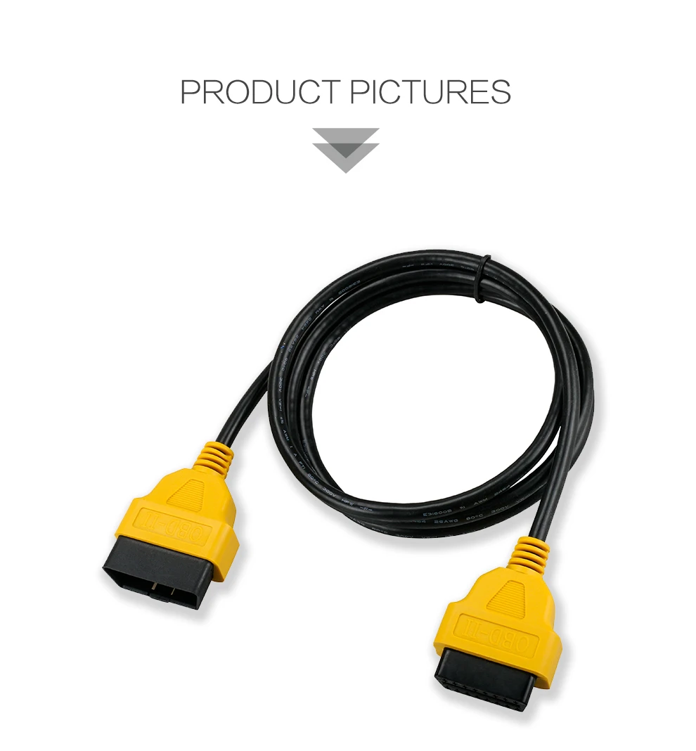 automobile exhaust gas analyzer AUTOOL OBD2 16Pin Extension Cable 1.5m Car OBD Connect Extend Adapter Wire ELM327 OBD II OBD2 Extension Connector Cord best automotive engine analyzer