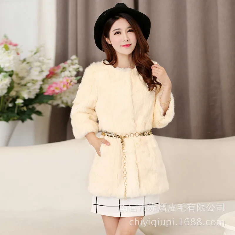 GratuiteHiver Moyen Lapin Livraison De Long Couleur Fourrure Manteau Femmes qzVSUpM