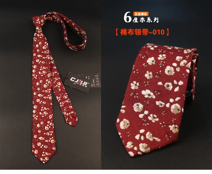 25 Цвет корейской моды дизайнер высокого класса мужские шеи галстук тонкий узкий 6 см свадебные цветы цветочный хлопок Галстуки для мужчин