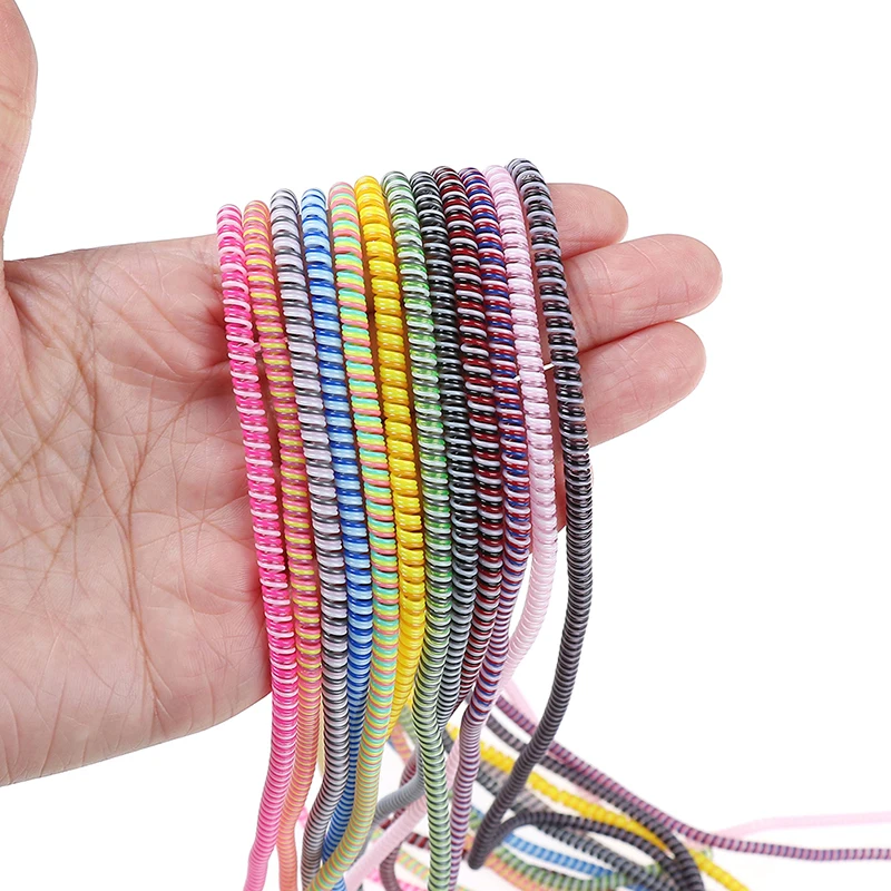 1/4pcs 1.4M Cable Protector Bobbin Winder Data Line Case Rope Protection Spring Twine For IPhone Android USB Earphone Cover