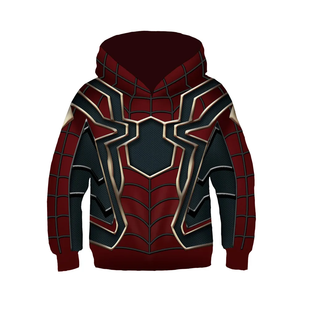 

Cosplay children kids boys girls hero Spider-Man Hoodie Jacket 3D Printed Sweatshirt Iron spider coat Christmas costumes