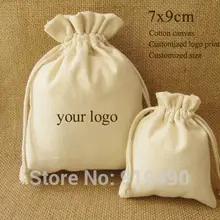 Холщовый мешок на завязках из хлопчатобумажных кордов ювелирных изделий/посылка/косметического класса/Свадьба Декор для томатного соуса из плотного полотна изготовление размеров под заказ/флэш с цветным принтом 500 p