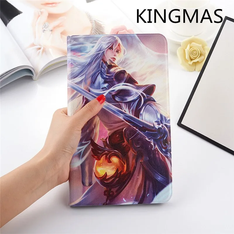 

King glory Cartoon Case for iPad 2018 2/3/4 9.7 inch A1822 A1893 Slim Opvouwbare Stand Cover Auto Wake Pu Case for iPad 2017 9.7