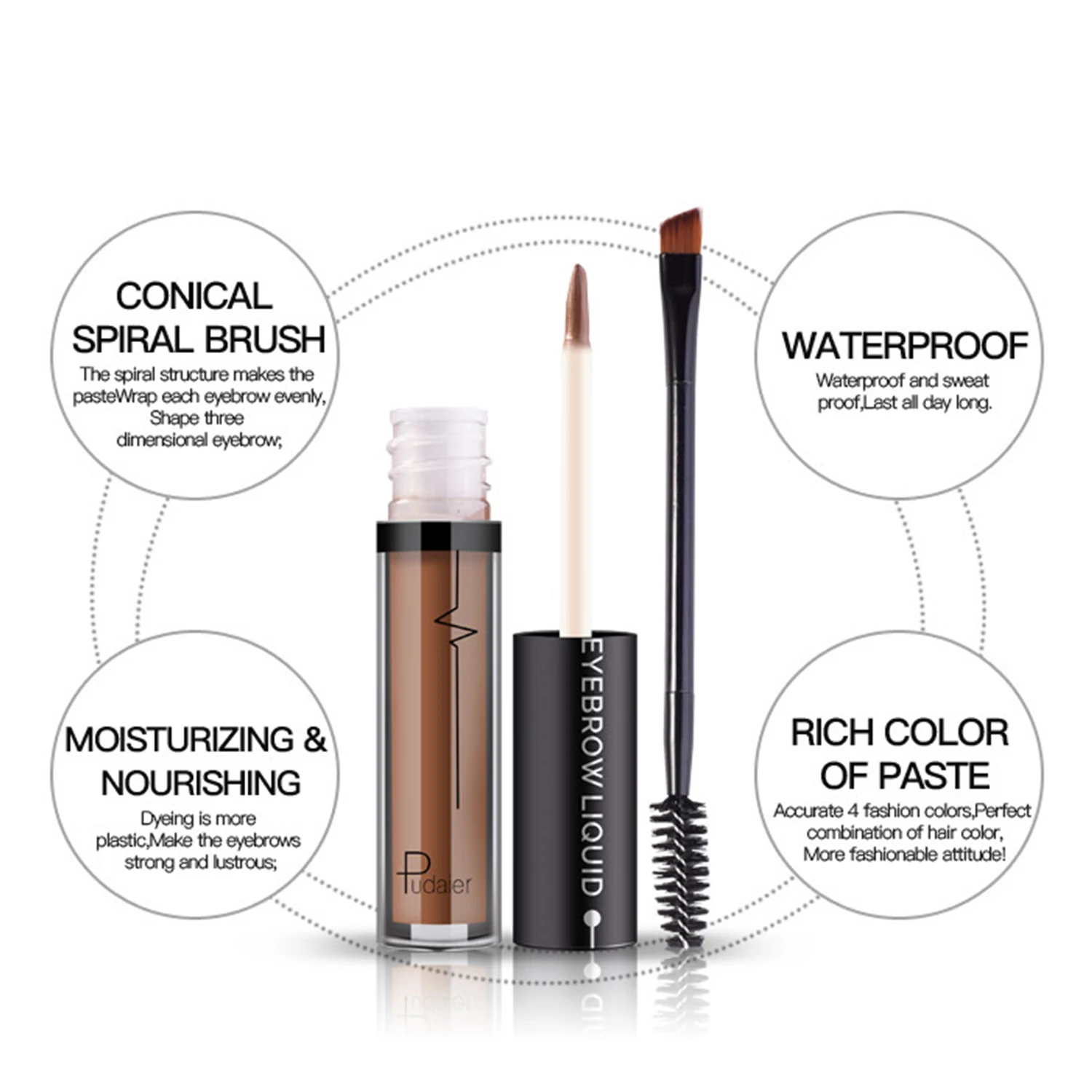 Waterproof Eyebrow Enhancers Eyebrow Gel Liquid EyeBrow With double-ended Makeup brush cosmetics tools use in professional