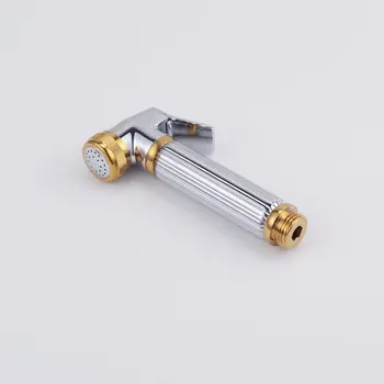 

Free shipping Gold and chrome Solid Brass copper Toilet Hand Held Bidet Shattaf Cloth Diaper Sprayer shut-off spray