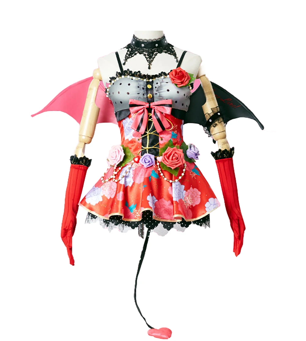 Love live Lovelive Tojo Umi Nico Demon SR Awake Cosplay Costume Set with Wing 