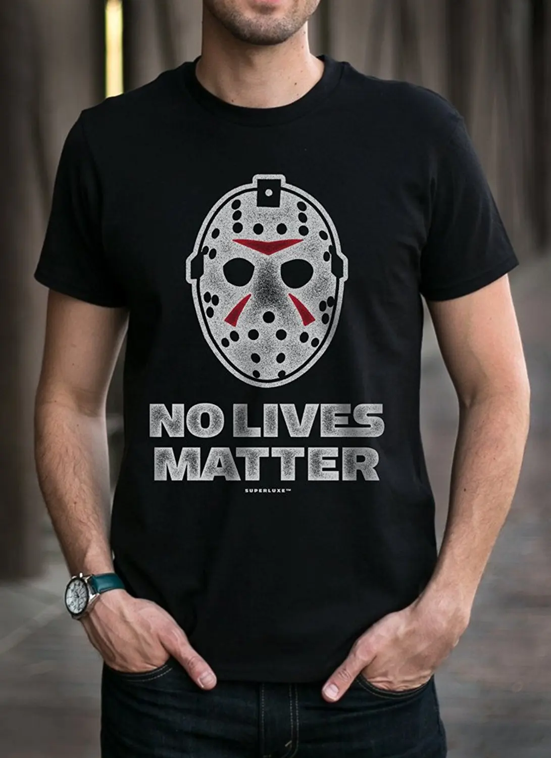 Mens No Lives Matter Skier Mask T-Shirt Loose Cotton T-Shirts for Men Cool Tops T Shirts Summer The New Fashion Top Tee