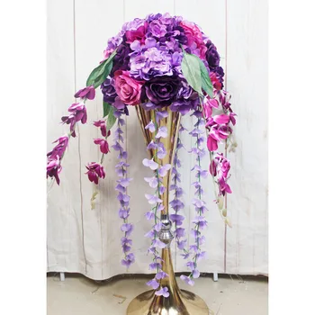 

2018 SPR 30cm-40cm dia. Purple table centerpiece artificial rose wedding flower ball backdrop arch floral party arrangement