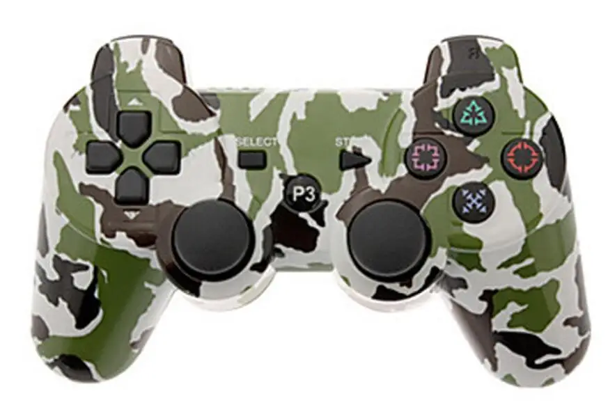 JIELI беспроводной Bluetooth Камуфляжный цветной контроллер для sony playstation Dualshock 3 PS3 контроллер вибрации геймпад - Цвет: CAMO GREEN