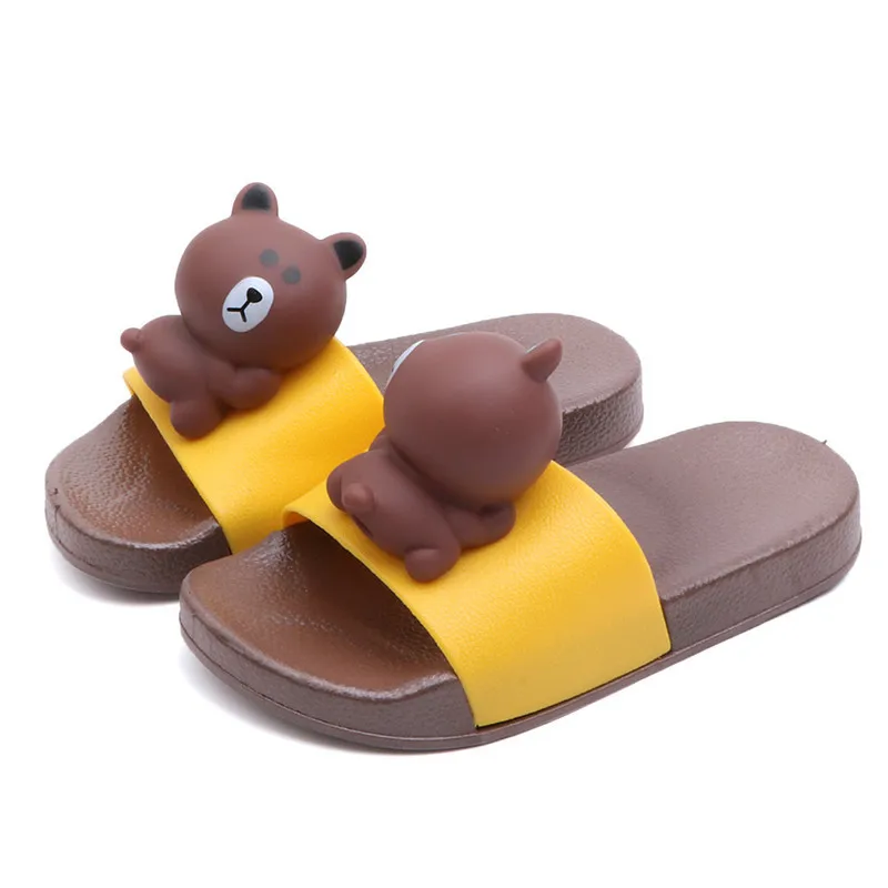Cartoon 3D bear rabbit shape cute baby children's slippers non-slip soft bottom children's slippers Cartoon 3D bear rabbit shape cute baby children's slippers non-slip soft bottom children's slippers
